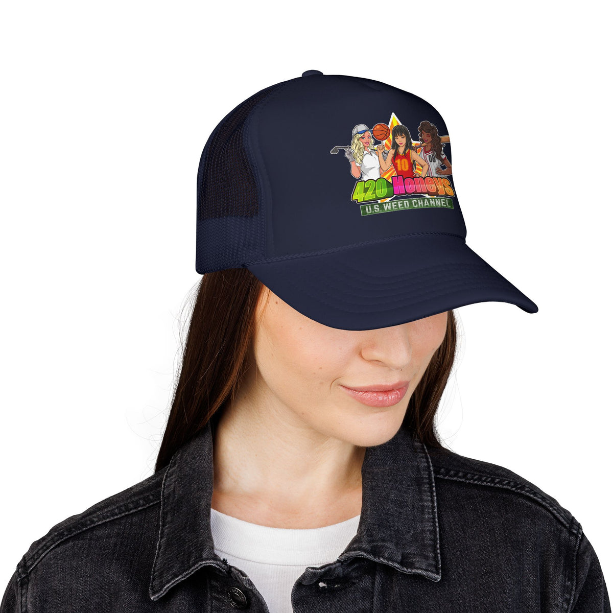 420 Honeys Trucker Hat - Cannabis Culture Foam Mesh Cap