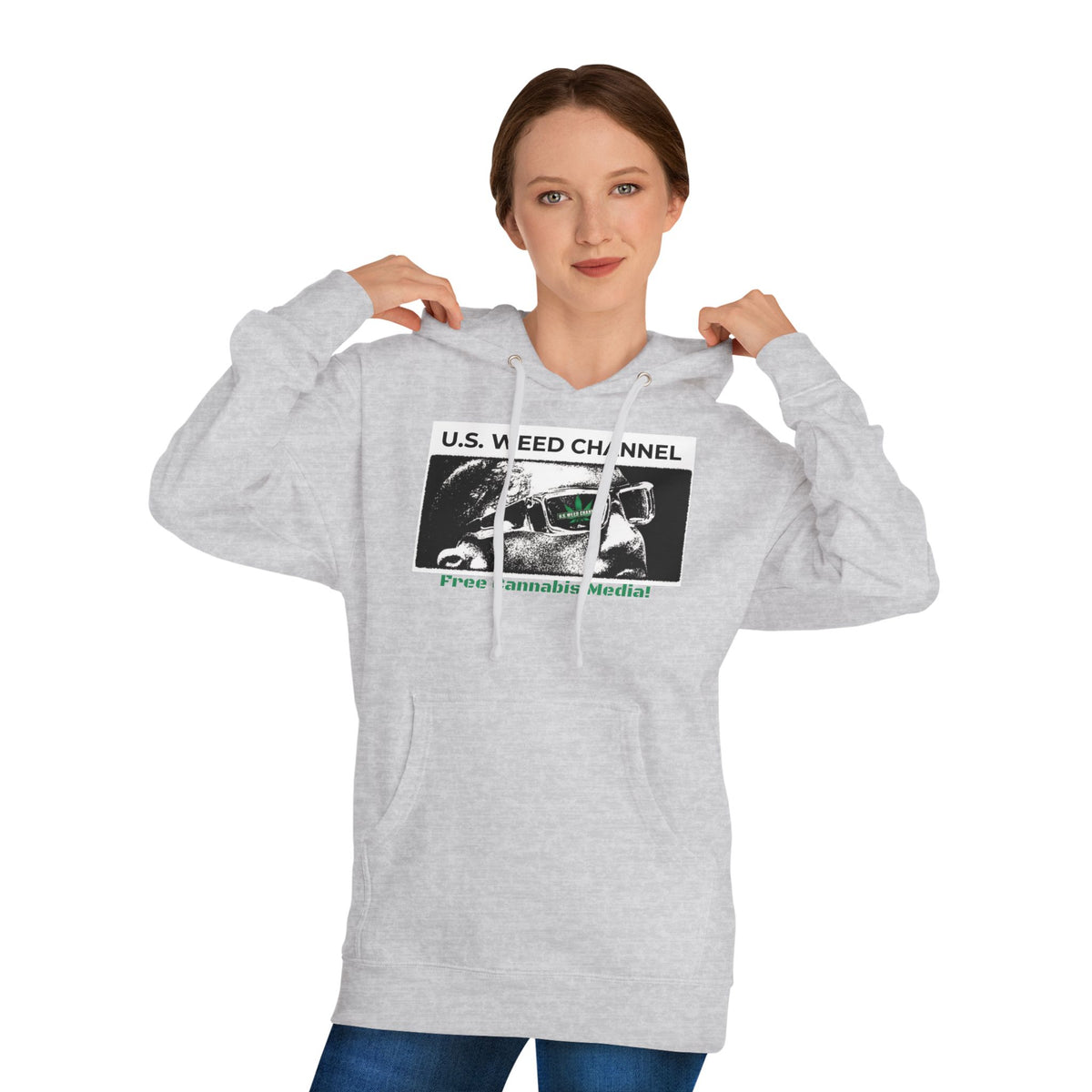 FREE CANNABIS MEDIA Chic Graphic 'Statement' Hoodie - U.S. WEED CHANNEL Cannabis Freedom-Fighter