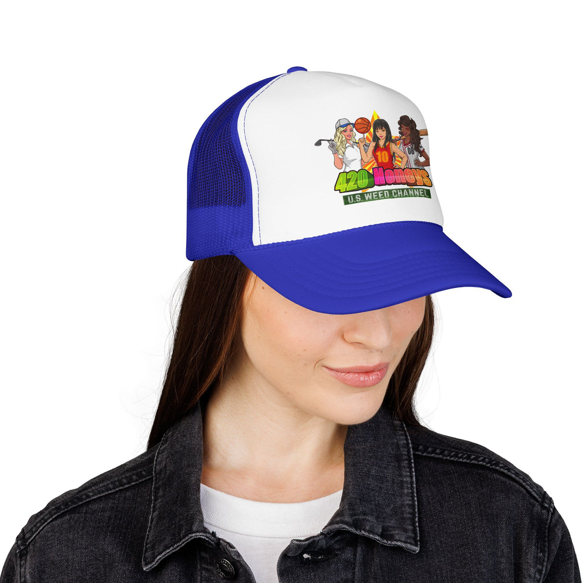 420 Honeys Trucker Hat - Cannabis Culture Foam Mesh Cap