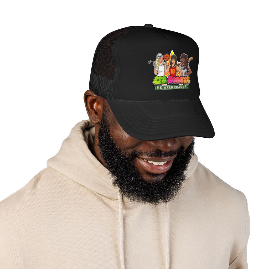 420 Honeys Trucker Hat - Cannabis Culture Foam Mesh Cap