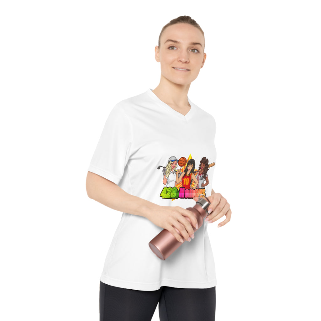 420 Honeys Women's Performance V-Neck T-Shirt