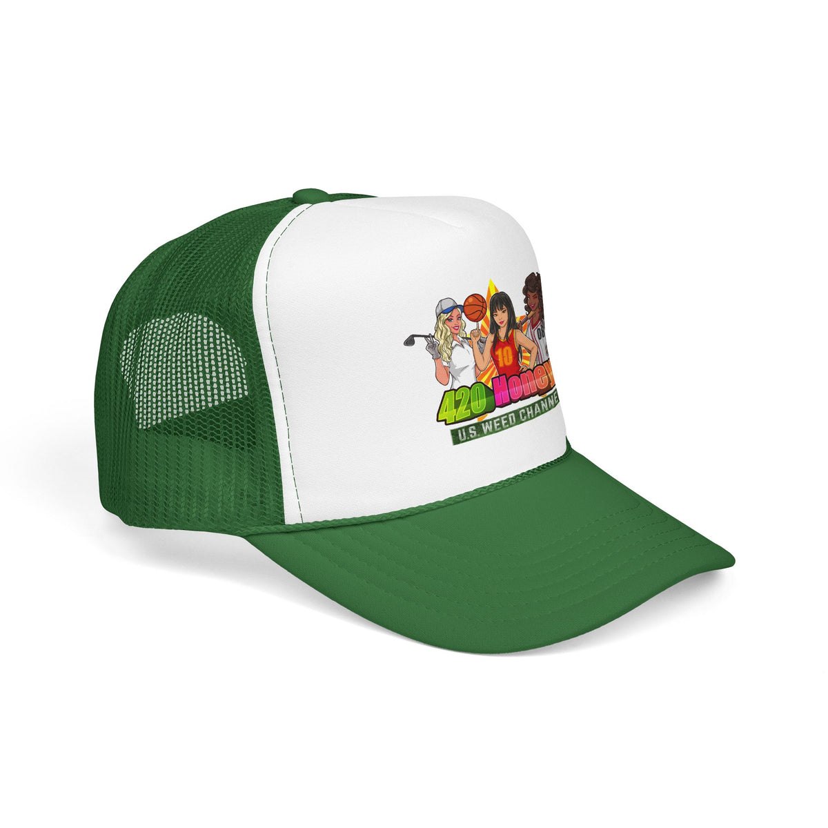 420 Honeys Trucker Hat - Cannabis Culture Foam Mesh Cap