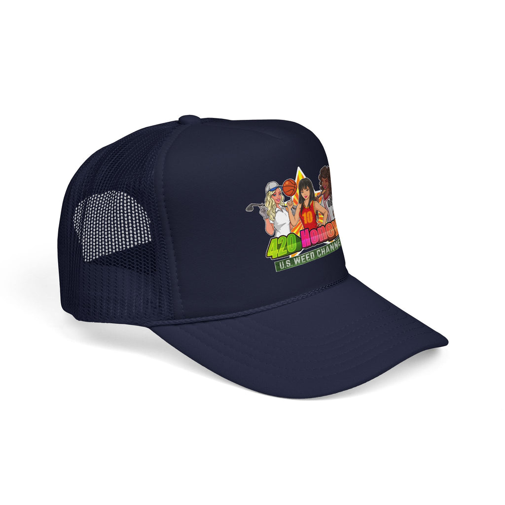 420 Honeys Trucker Hat - Cannabis Culture Foam Mesh Cap