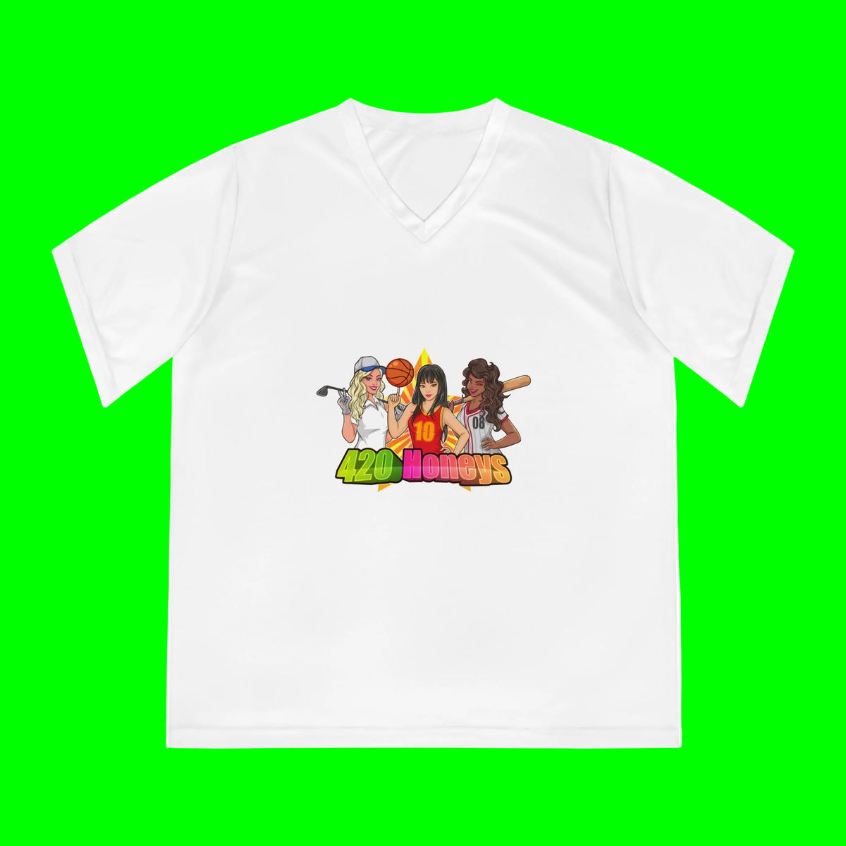 420 Honeys Women's Performance V-Neck T-Shirt