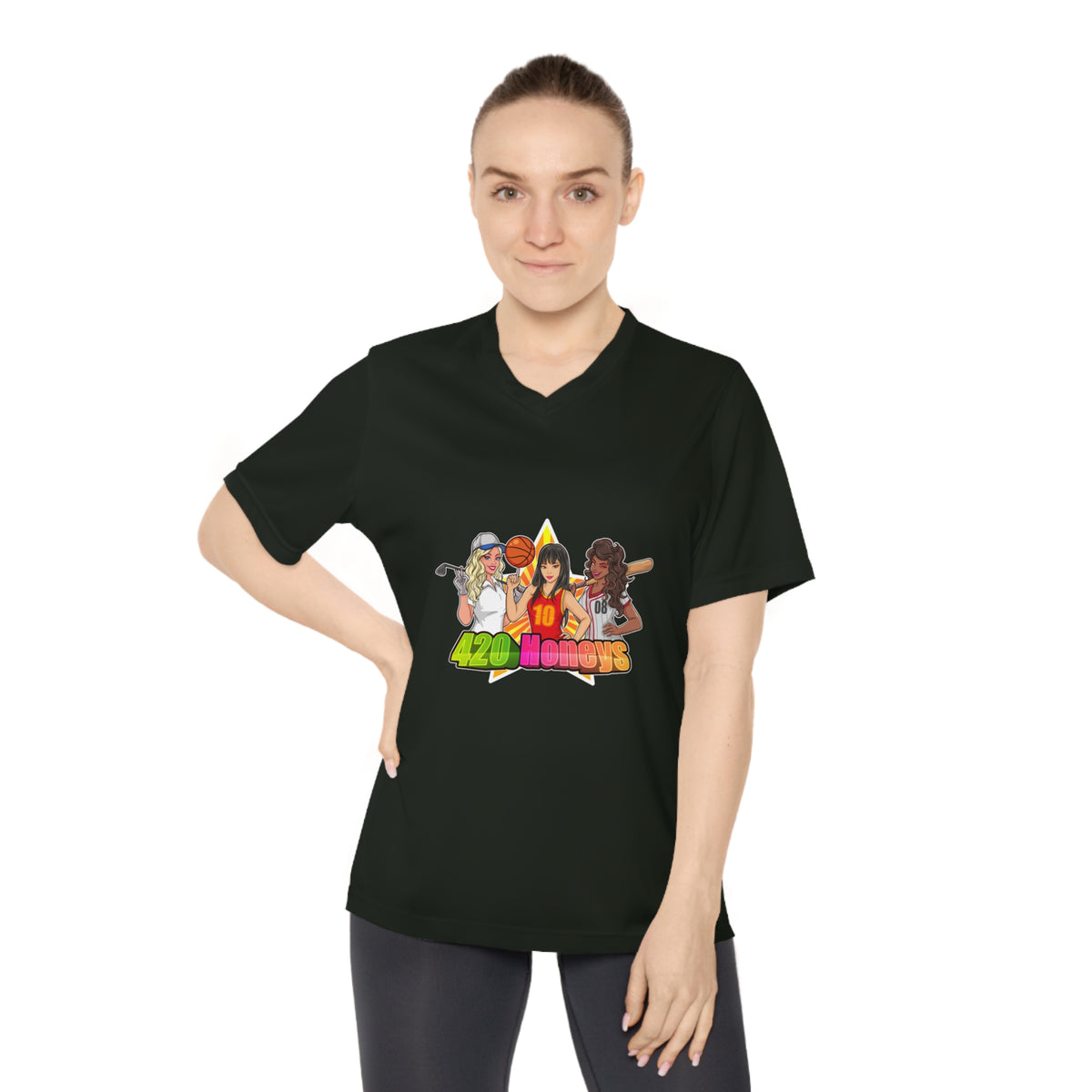 420 Honeys Women's Performance V-Neck T-Shirt