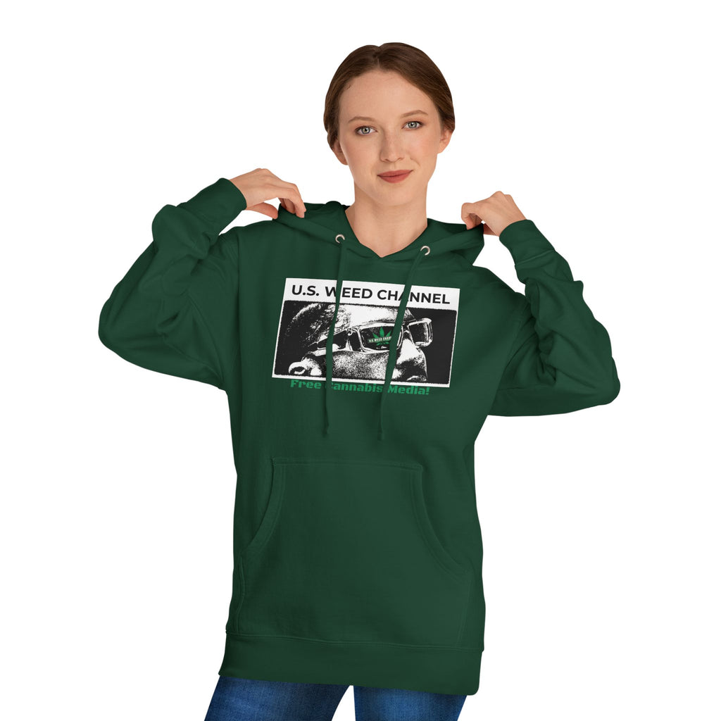 FREE CANNABIS MEDIA Chic Graphic 'Statement' Hoodie - U.S. WEED CHANNEL Cannabis Freedom-Fighter