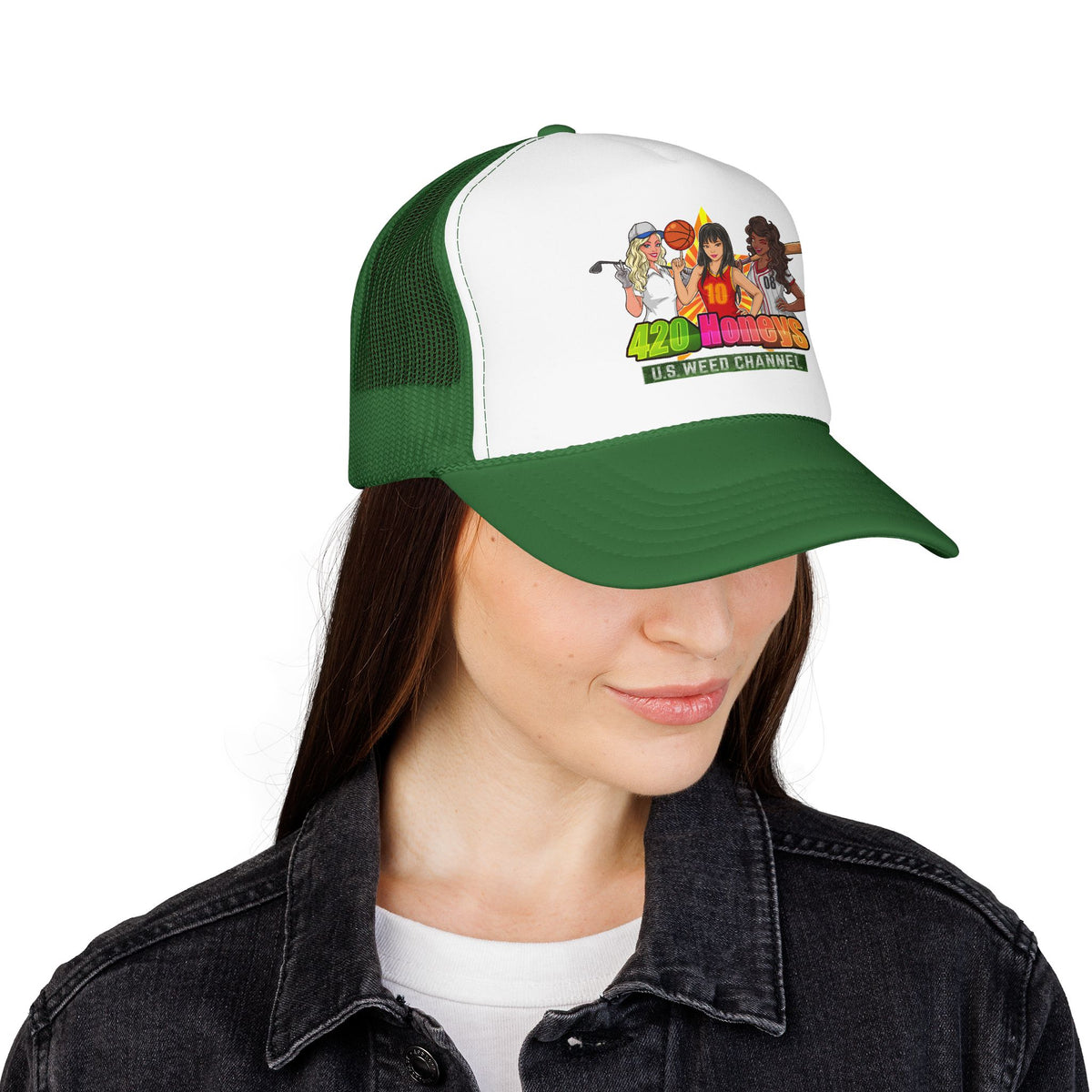 420 Honeys Trucker Hat - Cannabis Culture Foam Mesh Cap