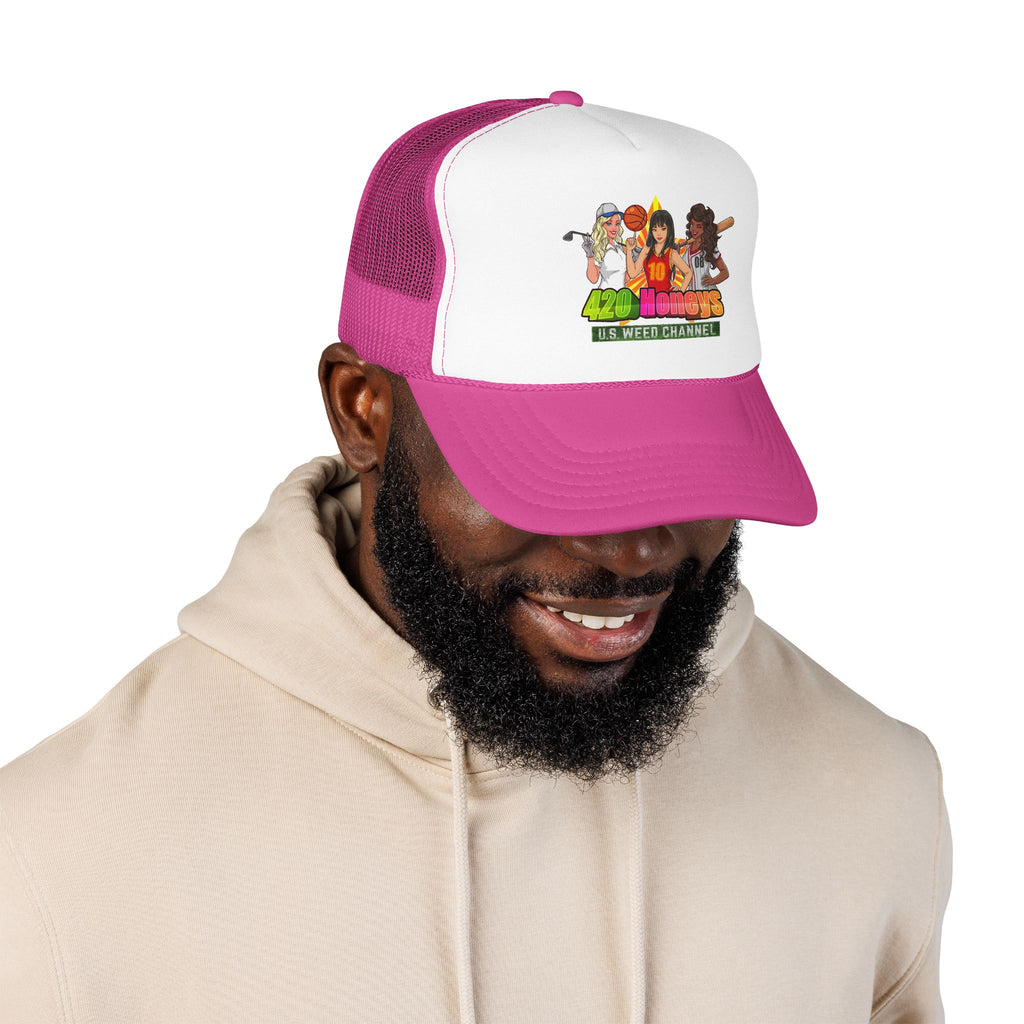420 Honeys Trucker Hat - Cannabis Culture Foam Mesh Cap