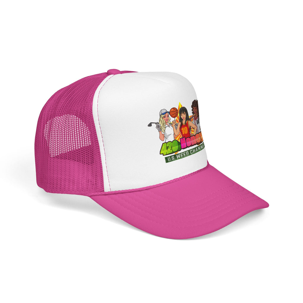 420 Honeys Trucker Hat - Cannabis Culture Foam Mesh Cap