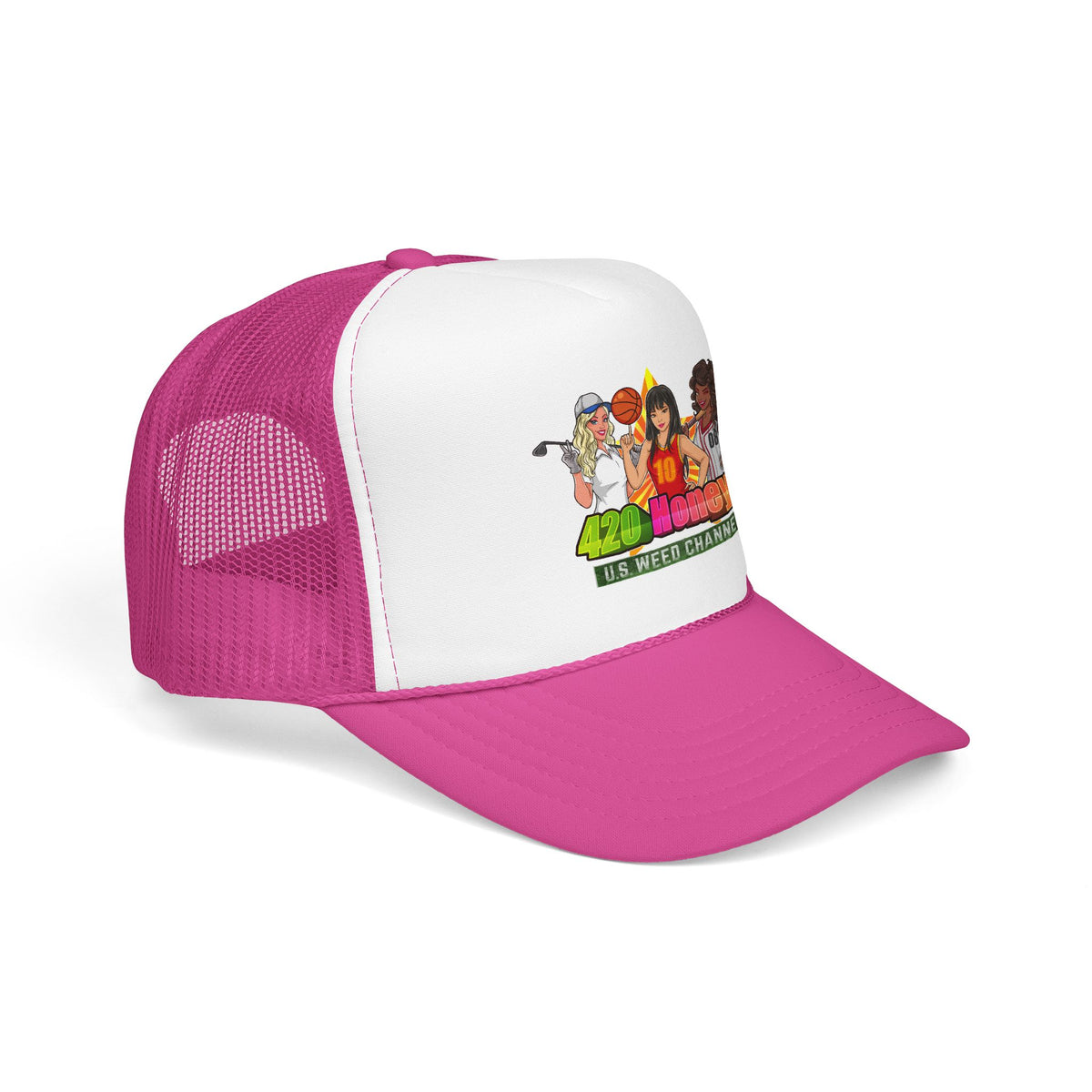 420 Honeys Trucker Hat - Cannabis Culture Foam Mesh Cap