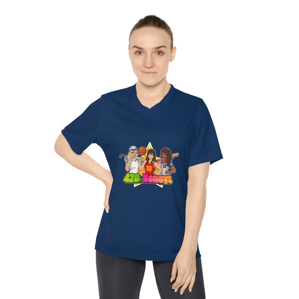 420 Honeys Women's Performance V-Neck T-Shirt