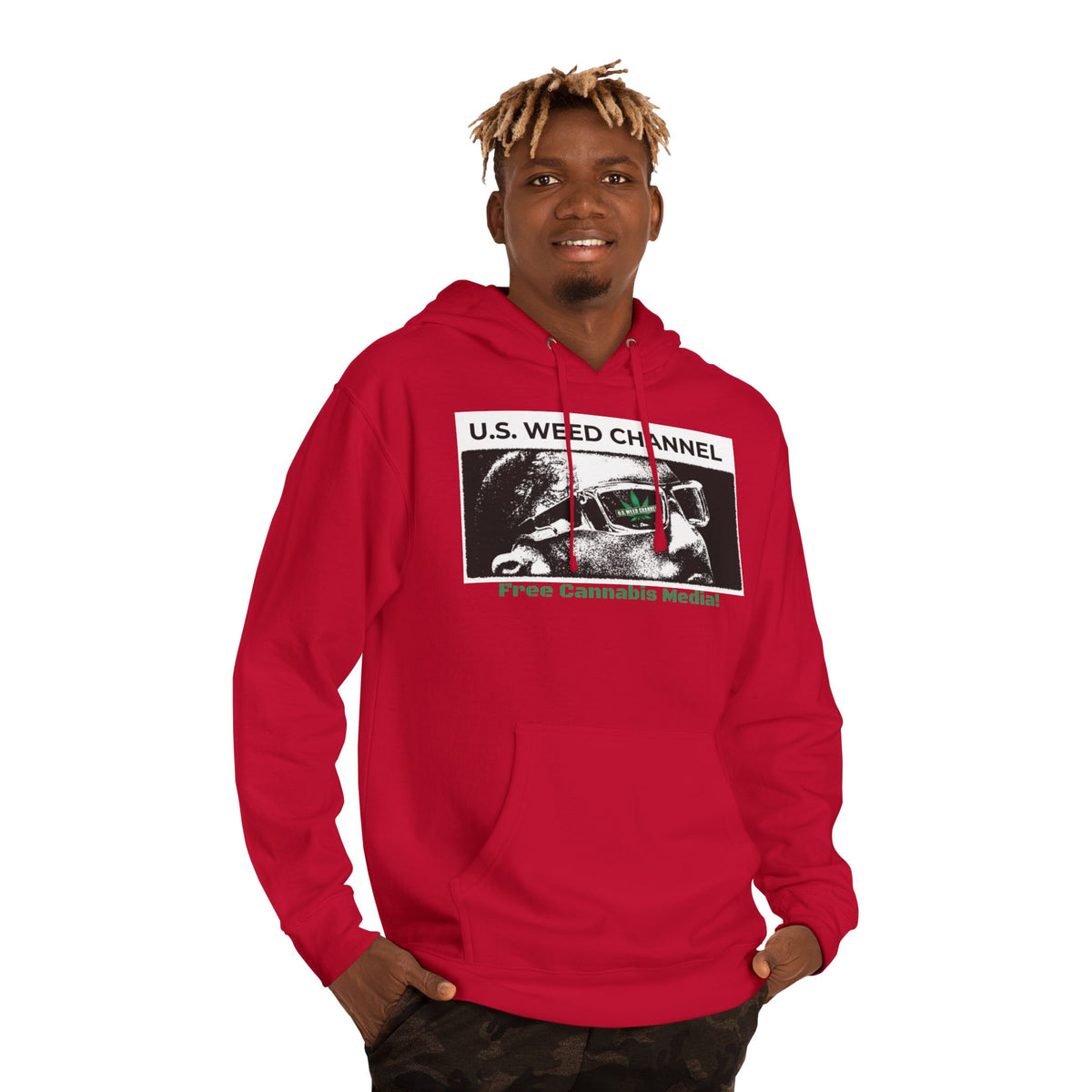 FREE CANNABIS MEDIA Chic Graphic 'Statement' Hoodie - U.S. WEED CHANNEL Cannabis Freedom-Fighter