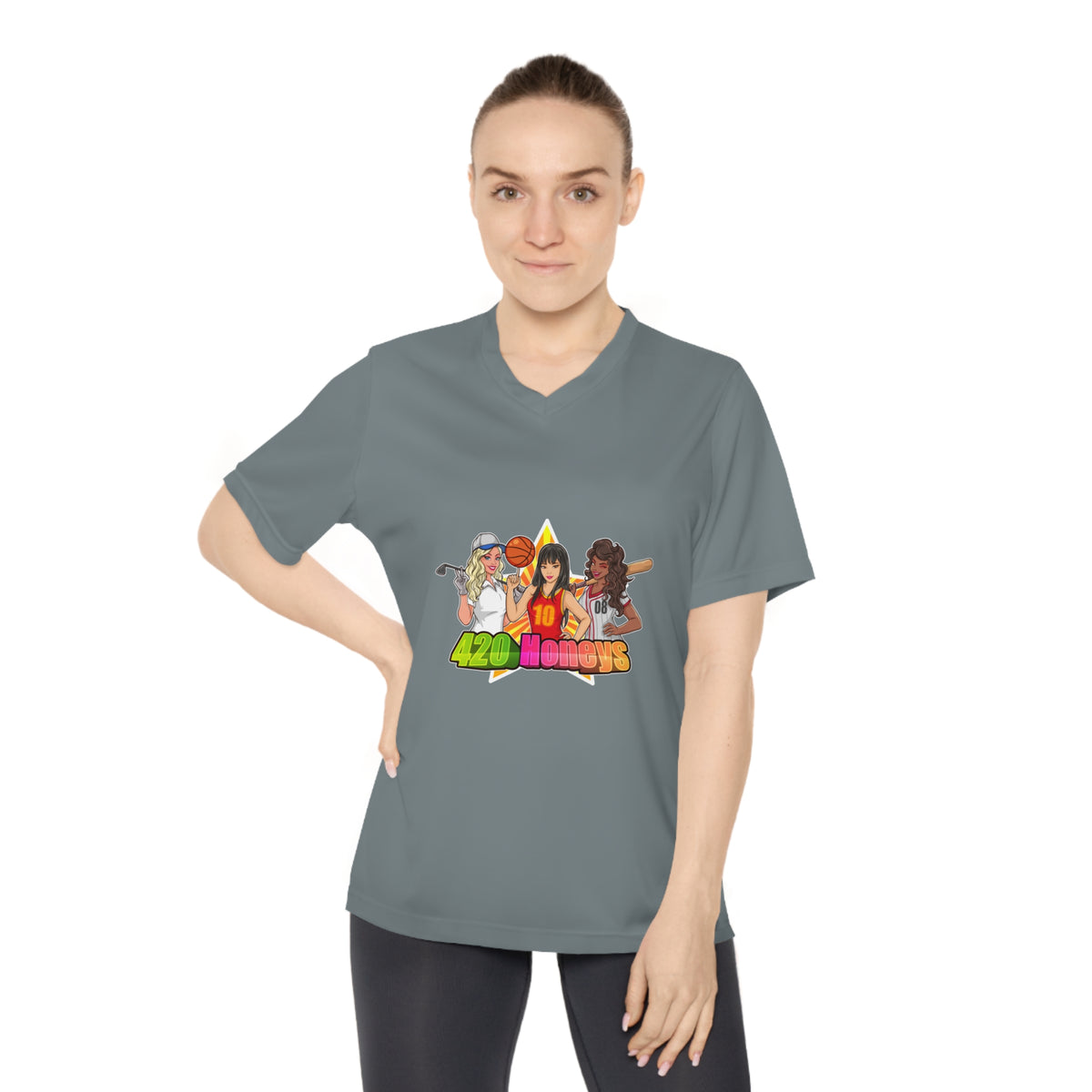 420 Honeys Women's Performance V-Neck T-Shirt
