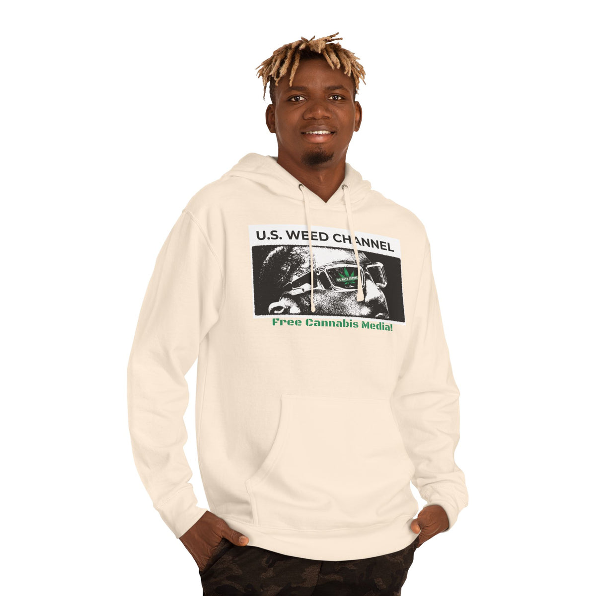 FREE CANNABIS MEDIA Chic Graphic 'Statement' Hoodie - U.S. WEED CHANNEL Cannabis Freedom-Fighter