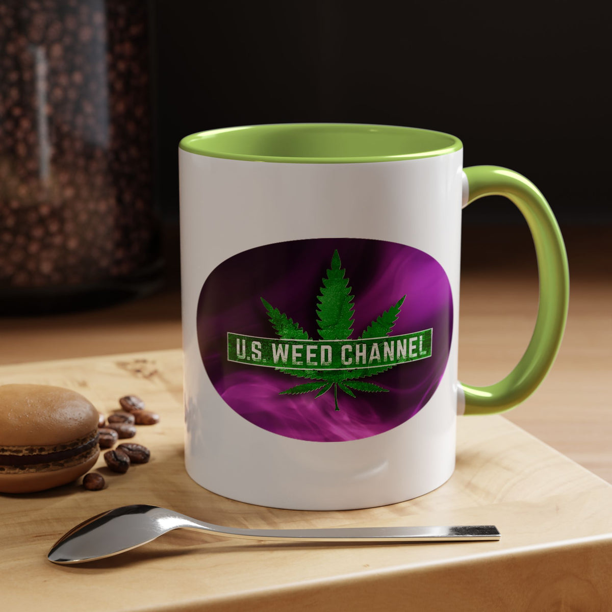 PERSONALIZED! Wake And Bake Coffee Mug with U.S. WEED CHANNEL Original Logo! - 11/15oz