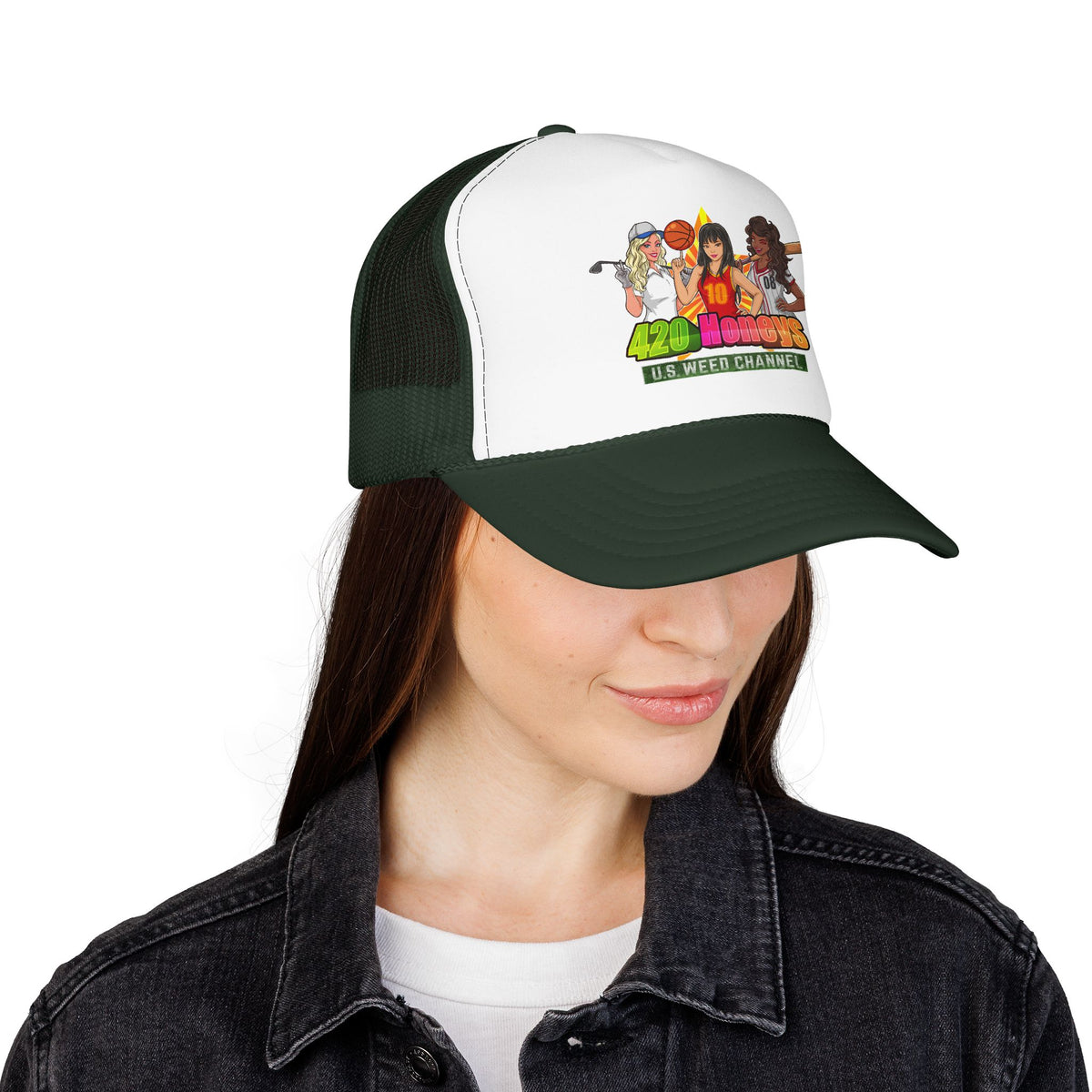 420 Honeys Trucker Hat - Cannabis Culture Foam Mesh Cap