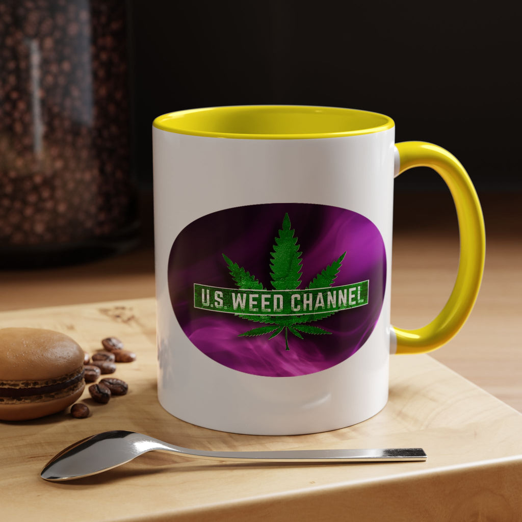 PERSONALIZED! Wake And Bake Coffee Mug with U.S. WEED CHANNEL Original Logo! - 11/15oz