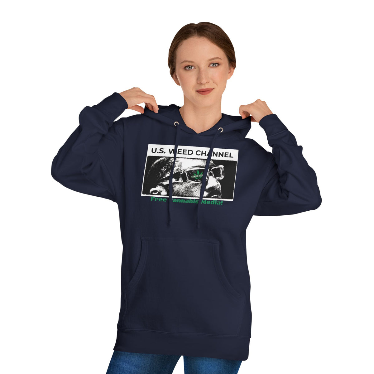 FREE CANNABIS MEDIA Chic Graphic 'Statement' Hoodie - U.S. WEED CHANNEL Cannabis Freedom-Fighter