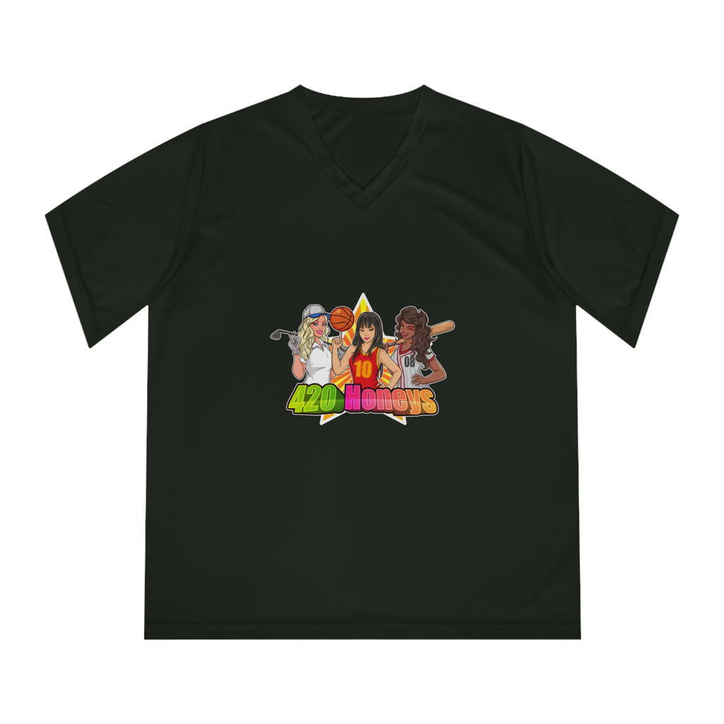 420 Honeys Women's Performance V-Neck T-Shirt