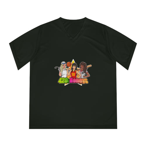 420 Honeys Women's Performance V-Neck T-Shirt