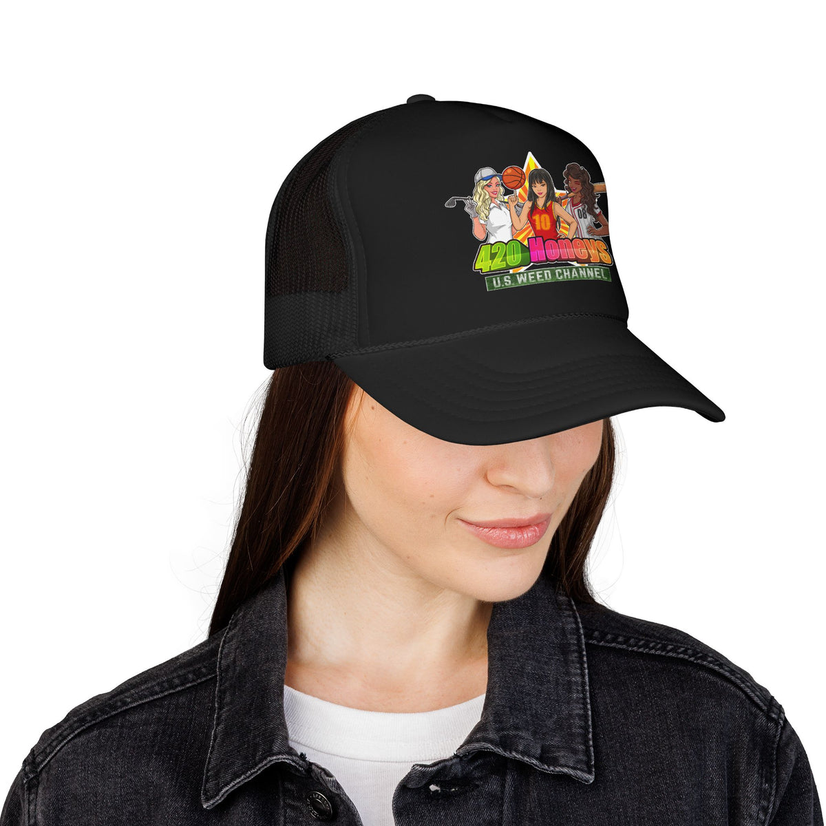 420 Honeys Trucker Hat - Cannabis Culture Foam Mesh Cap