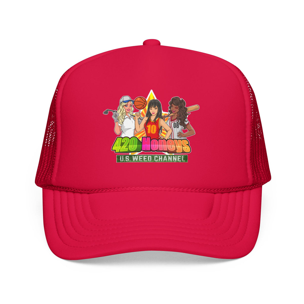 420 Honeys Trucker Hat - Cannabis Culture Foam Mesh Cap