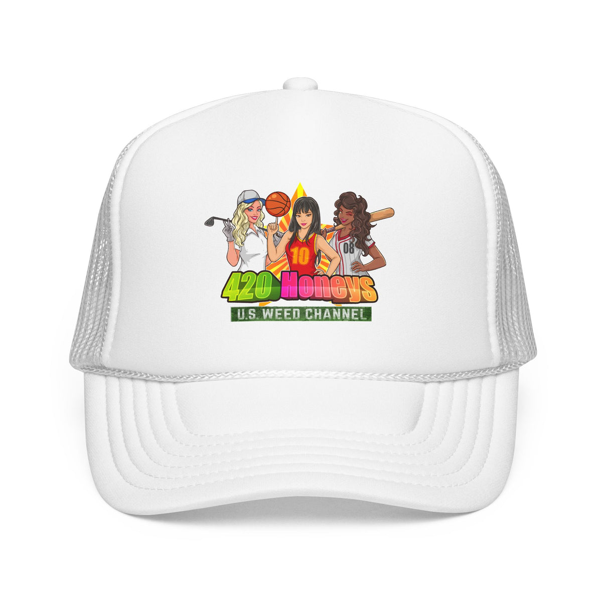 420 Honeys Trucker Hat - Cannabis Culture Foam Mesh Cap