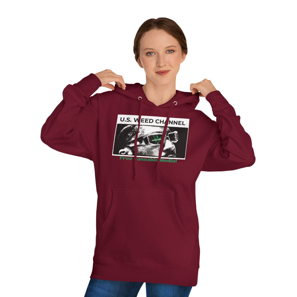 FREE CANNABIS MEDIA Chic Graphic 'Statement' Hoodie - U.S. WEED CHANNEL Cannabis Freedom-Fighter