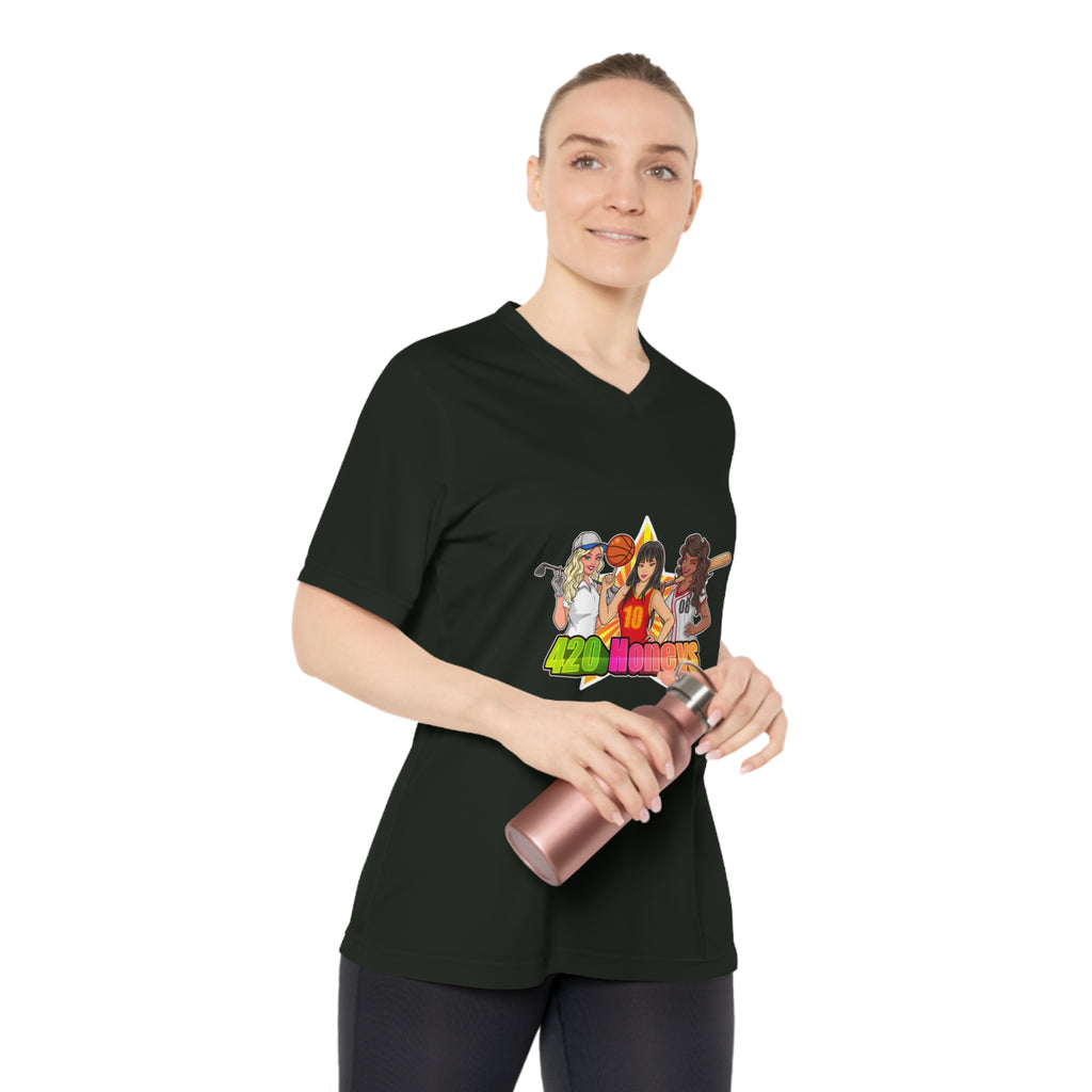 420 Honeys Women's Performance V-Neck T-Shirt