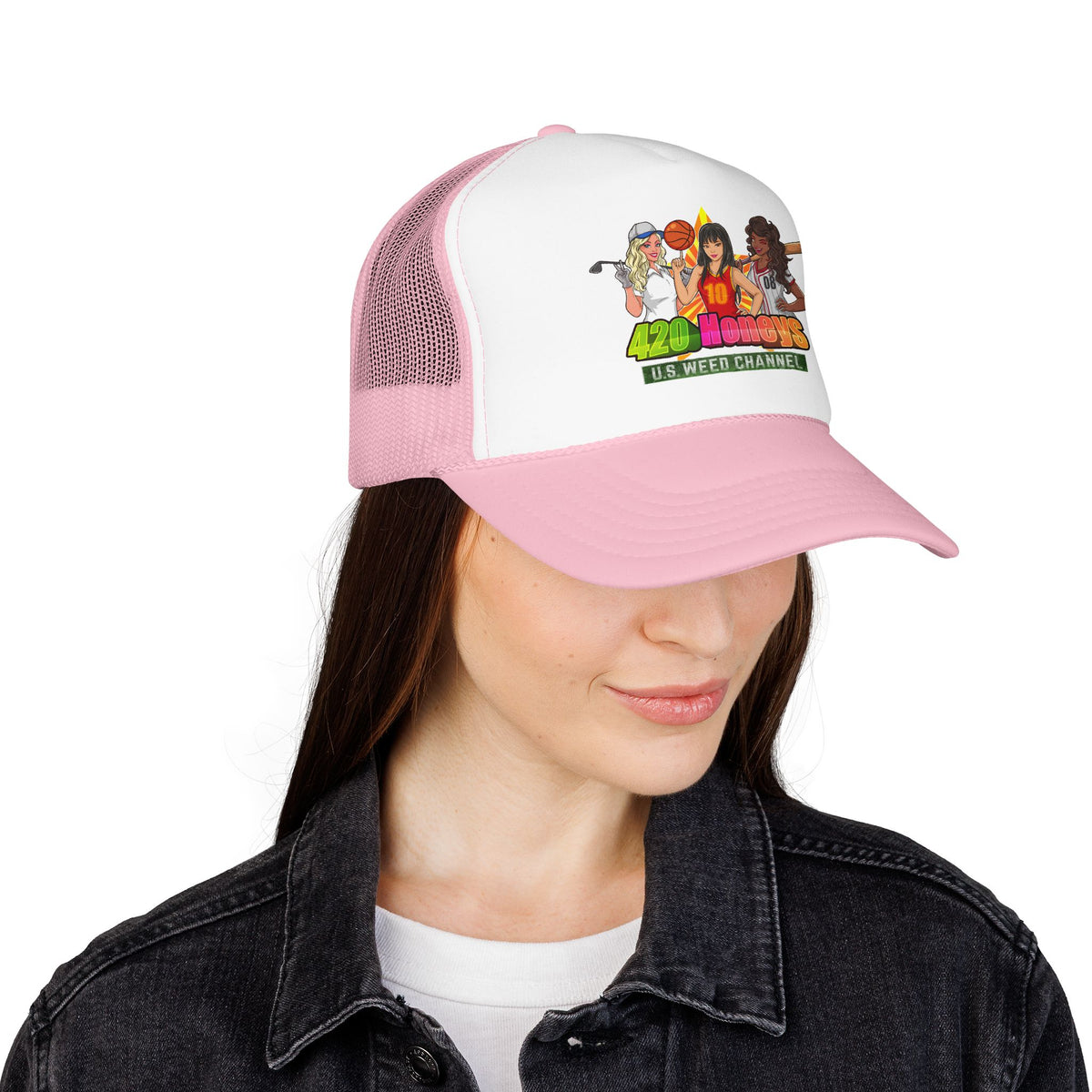 420 Honeys Trucker Hat - Cannabis Culture Foam Mesh Cap