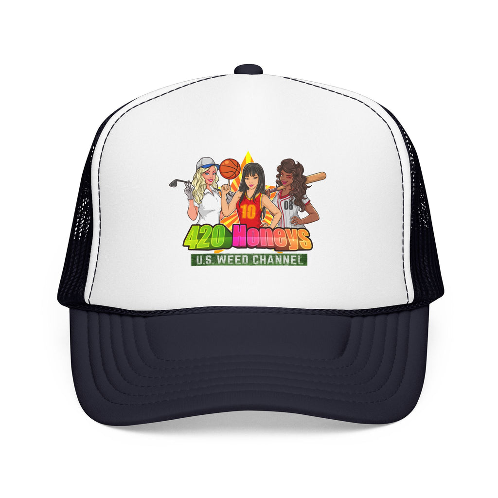 420 Honeys Trucker Hat - Cannabis Culture Foam Mesh Cap