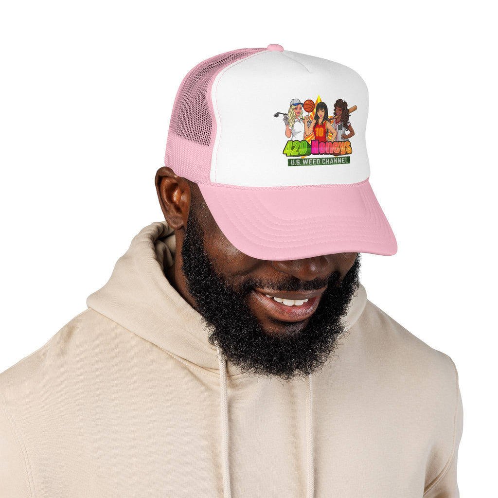 420 Honeys Trucker Hat - Cannabis Culture Foam Mesh Cap