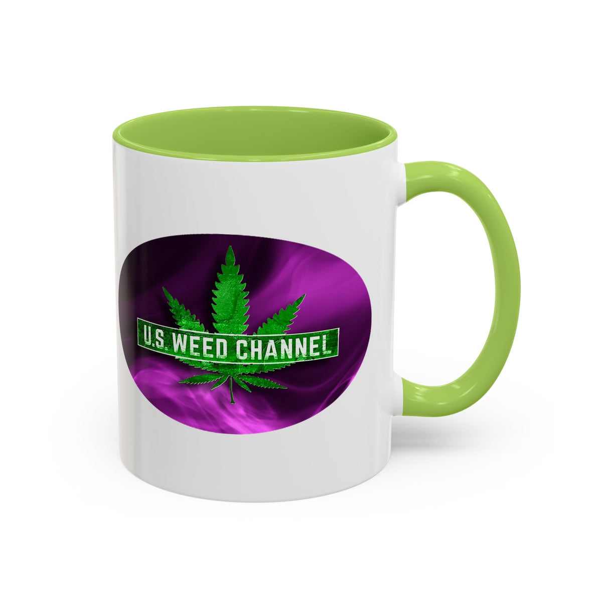 PERSONALIZED! Wake And Bake Coffee Mug with U.S. WEED CHANNEL Original Logo! - 11/15oz