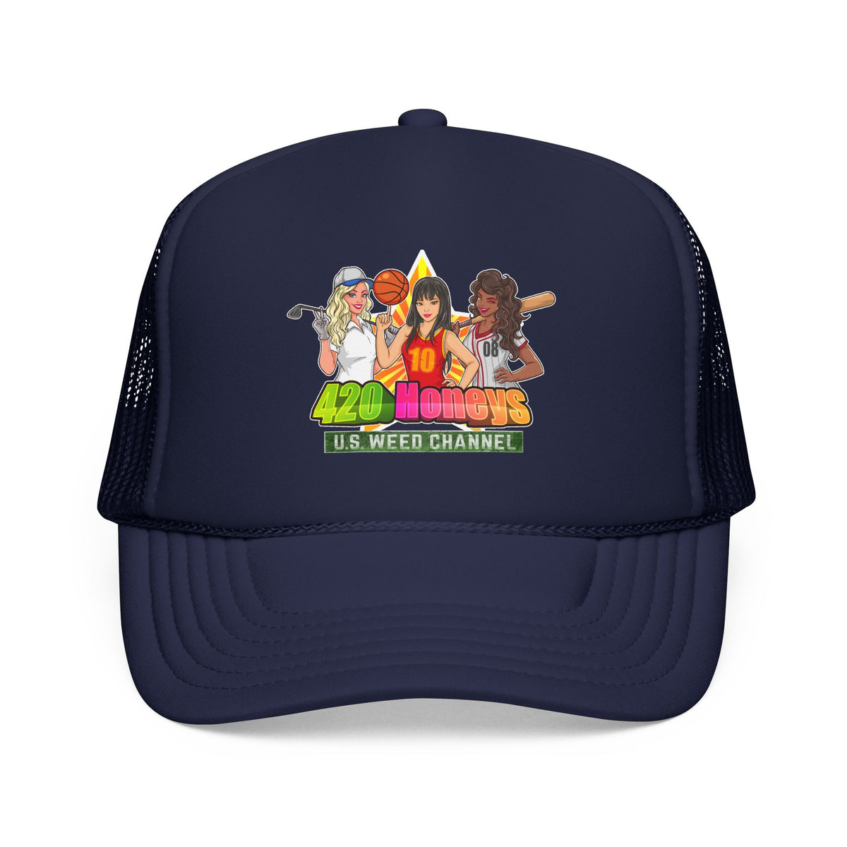 420 Honeys Trucker Hat - Cannabis Culture Foam Mesh Cap