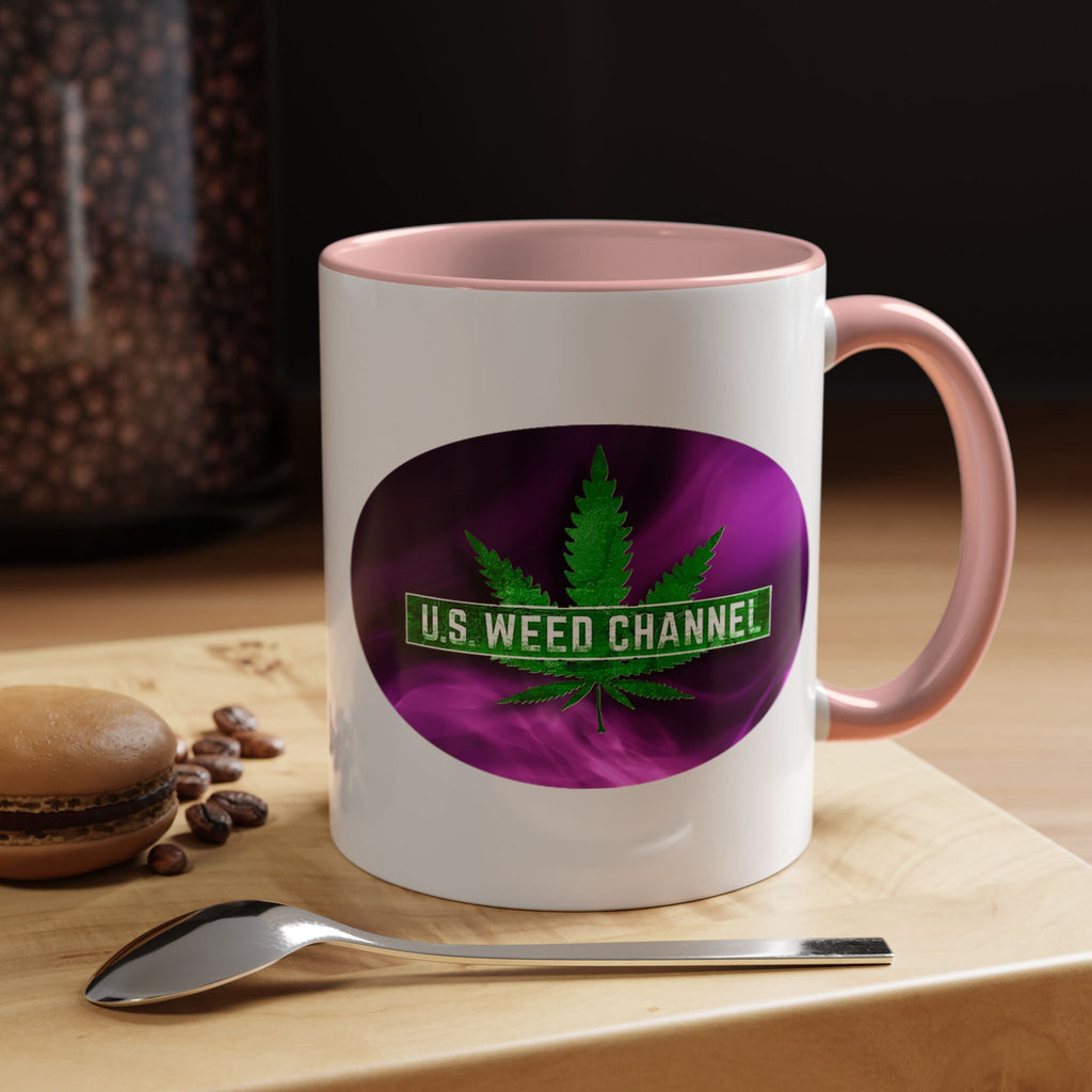 PERSONALIZED! Wake And Bake Coffee Mug with U.S. WEED CHANNEL Original Logo! - 11/15oz