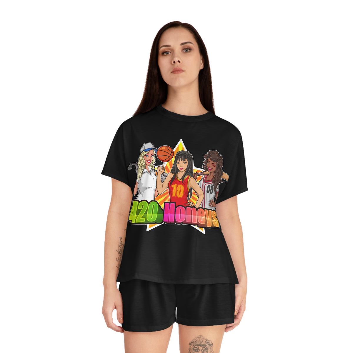 420 Honeys Women's Short Pajama Set (AOP)