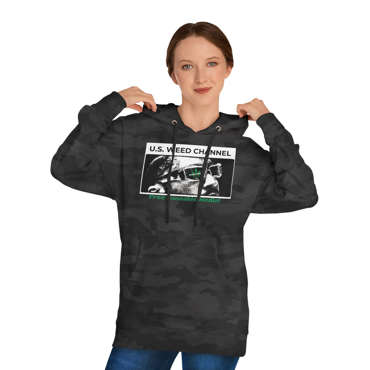 FREE CANNABIS MEDIA Chic Graphic 'Statement' Hoodie - U.S. WEED CHANNEL Cannabis Freedom-Fighter