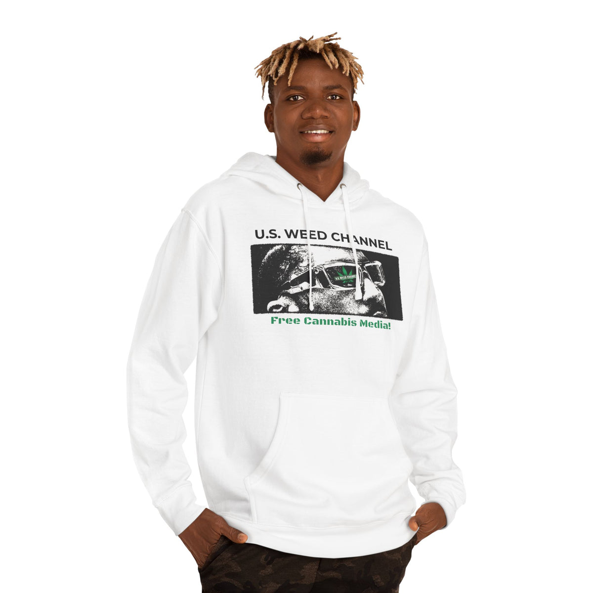 FREE CANNABIS MEDIA Chic Graphic 'Statement' Hoodie - U.S. WEED CHANNEL Cannabis Freedom-Fighter