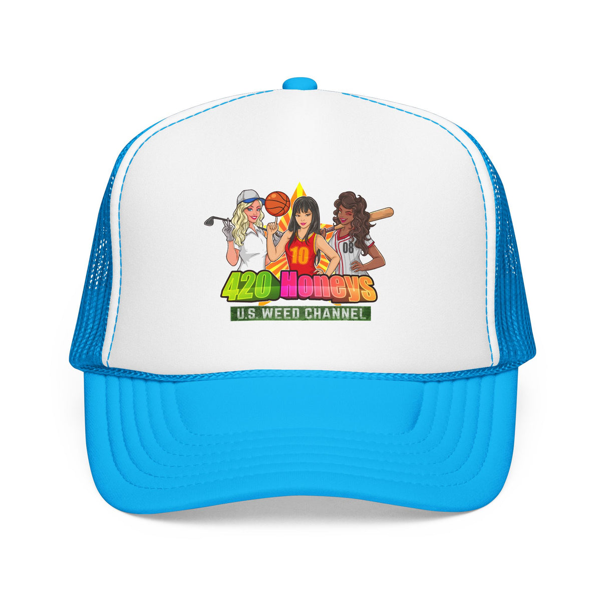 420 Honeys Trucker Hat - Cannabis Culture Foam Mesh Cap