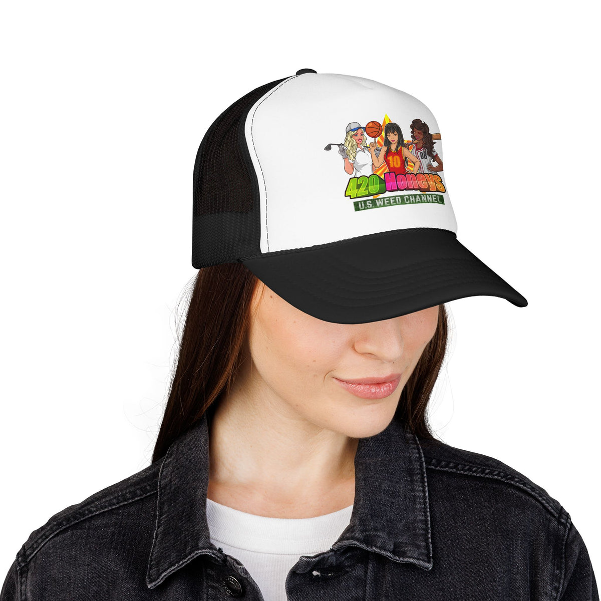 420 Honeys Trucker Hat - Cannabis Culture Foam Mesh Cap