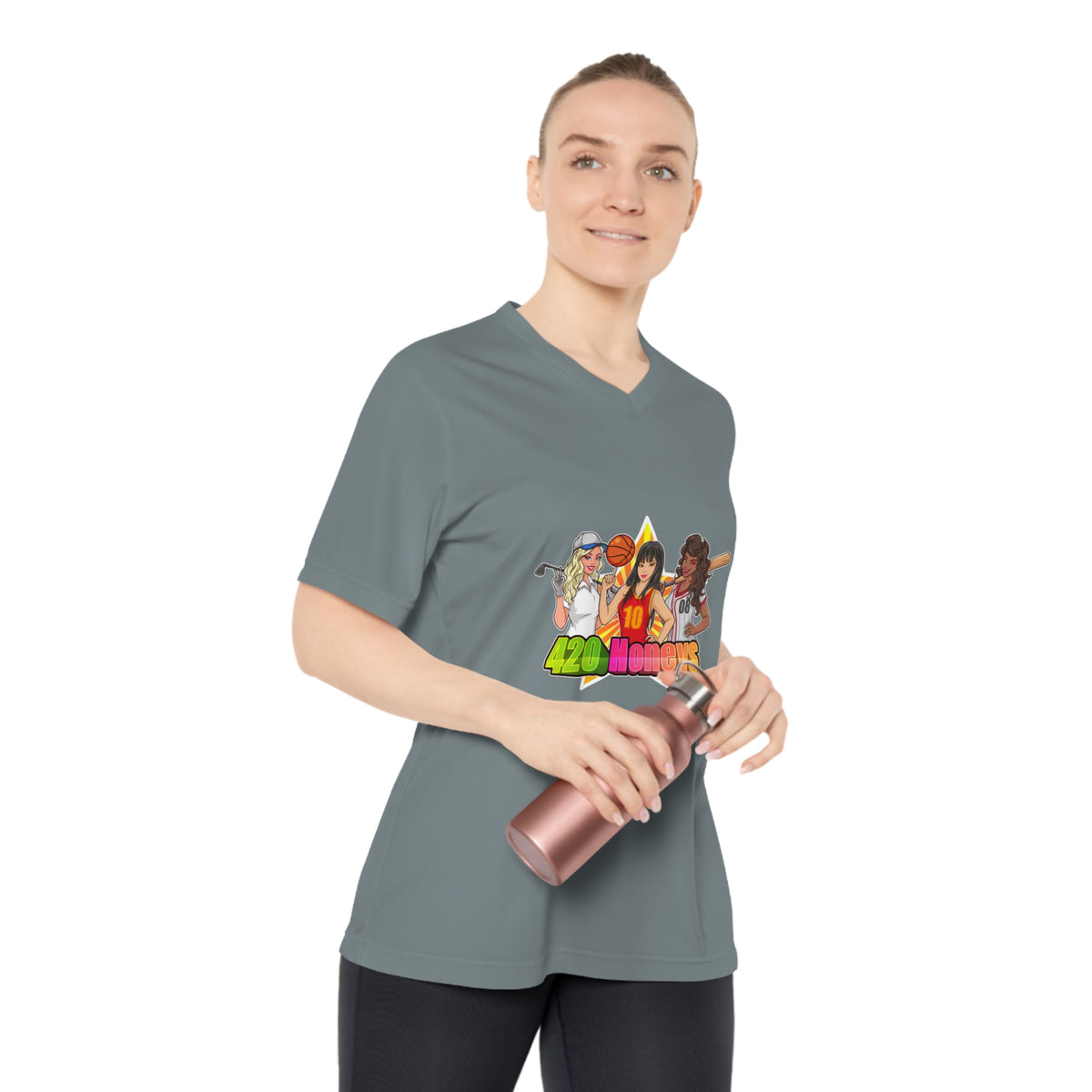 420 Honeys Women's Performance V-Neck T-Shirt