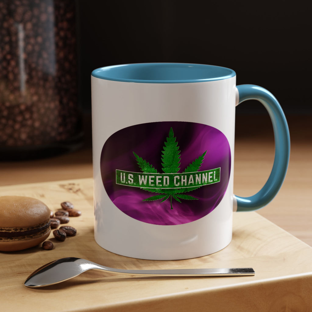 PERSONALIZED! Wake And Bake Coffee Mug with U.S. WEED CHANNEL Original Logo! - 11/15oz