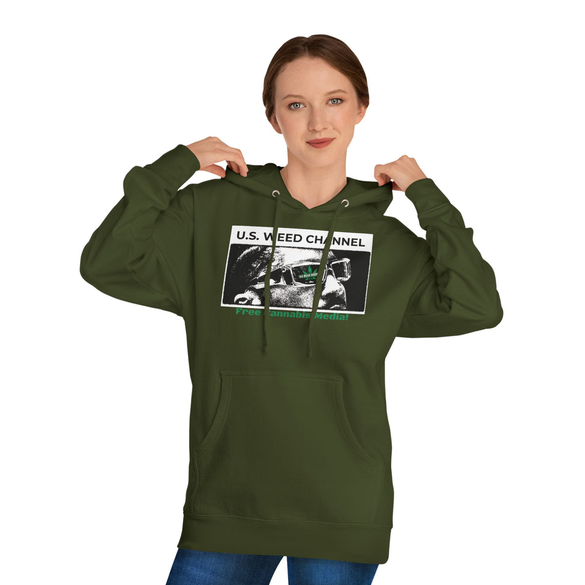 FREE CANNABIS MEDIA Chic Graphic 'Statement' Hoodie - U.S. WEED CHANNEL Cannabis Freedom-Fighter