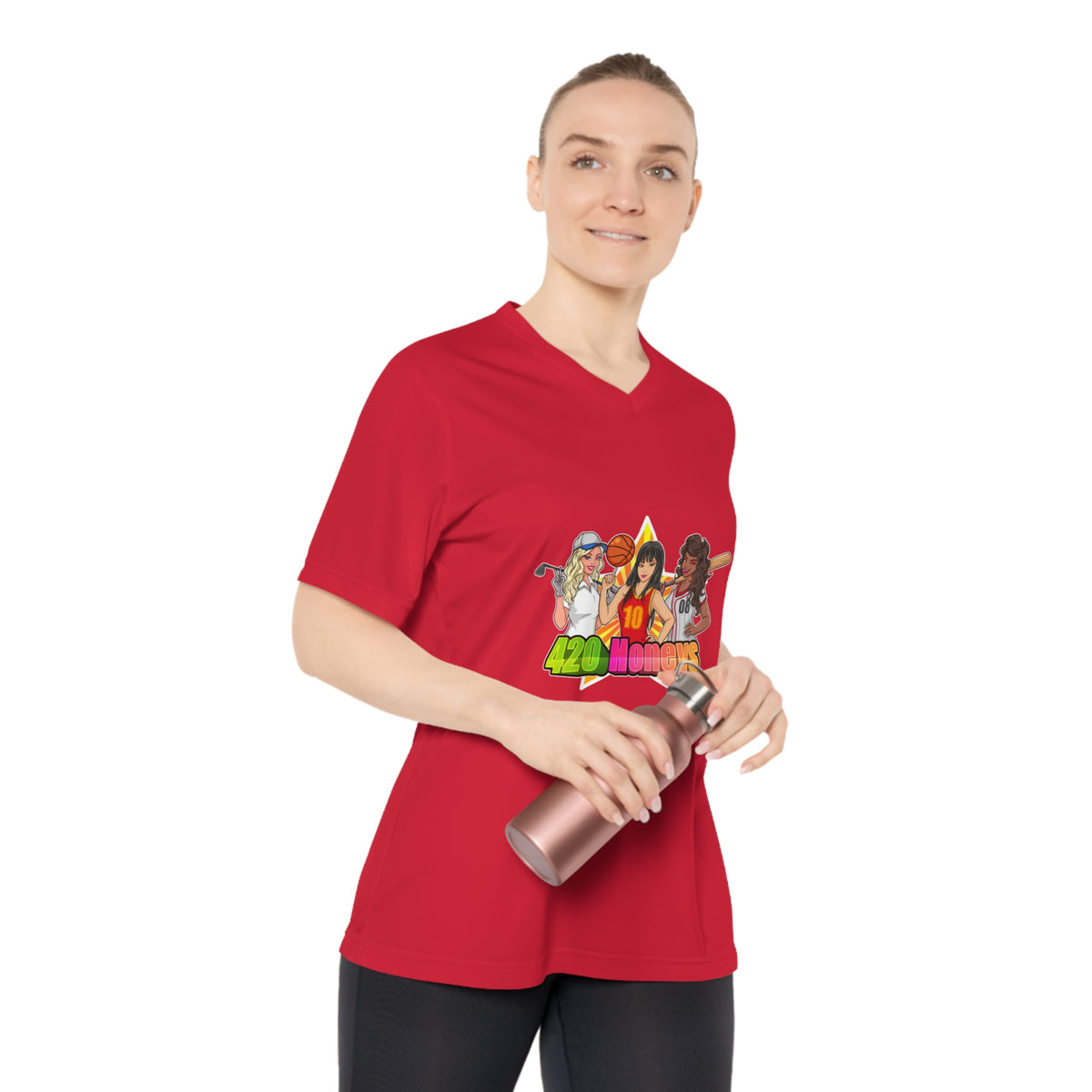 420 Honeys Women's Performance V-Neck T-Shirt