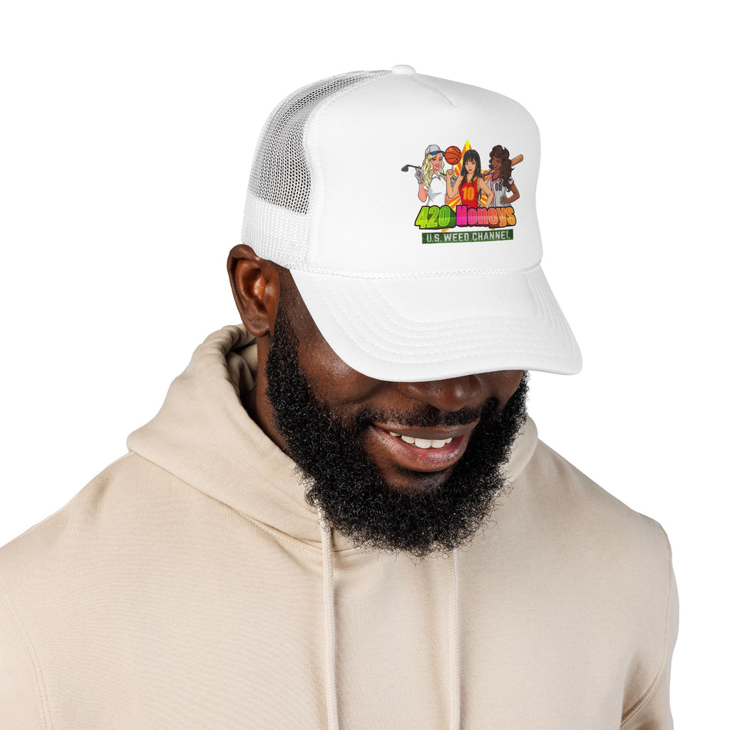 420 Honeys Trucker Hat - Cannabis Culture Foam Mesh Cap