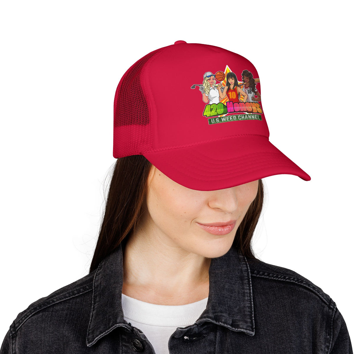 420 Honeys Trucker Hat - Cannabis Culture Foam Mesh Cap