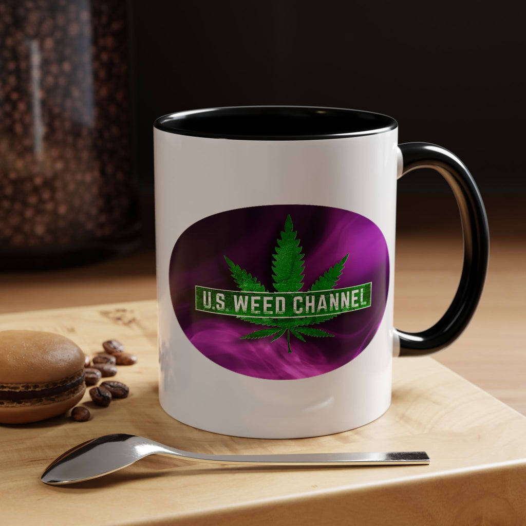PERSONALIZED! Wake And Bake Coffee Mug with U.S. WEED CHANNEL Original Logo! - 11/15oz