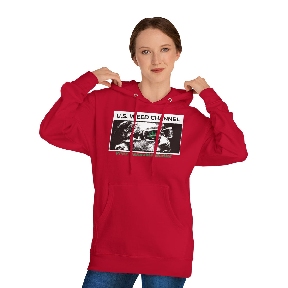 FREE CANNABIS MEDIA Chic Graphic 'Statement' Hoodie - U.S. WEED CHANNEL Cannabis Freedom-Fighter