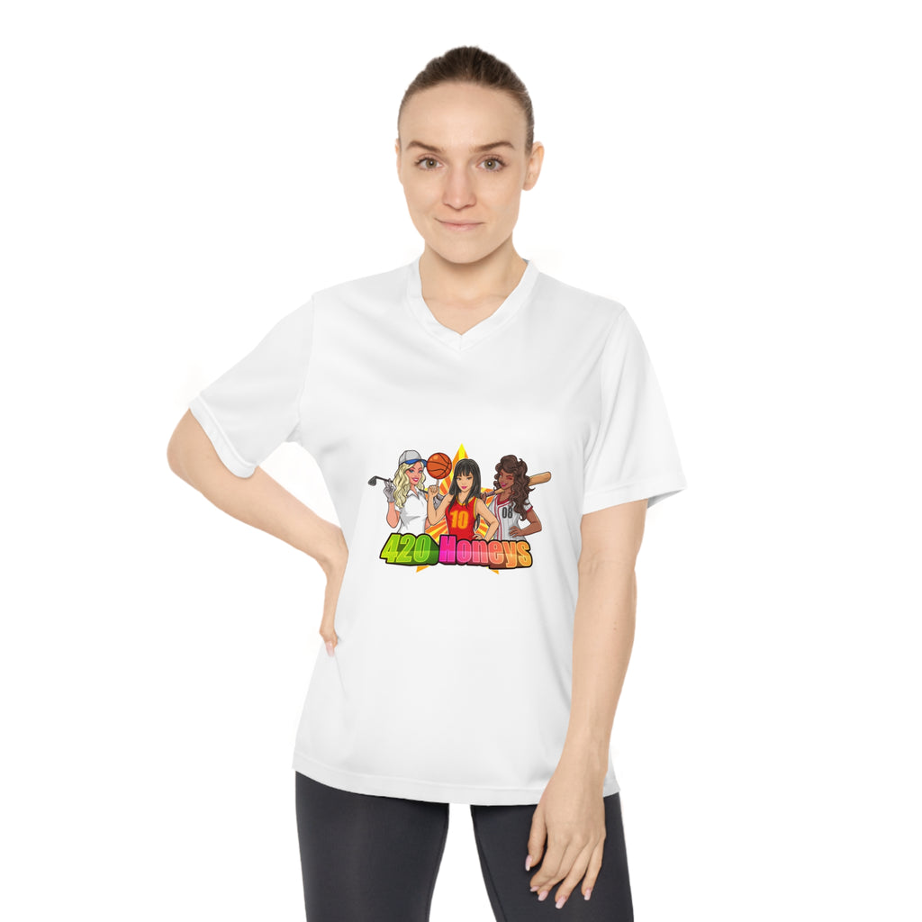420 Honeys Women's Performance V-Neck T-Shirt
