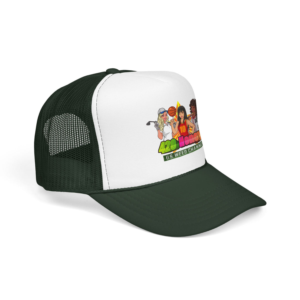420 Honeys Trucker Hat - Cannabis Culture Foam Mesh Cap